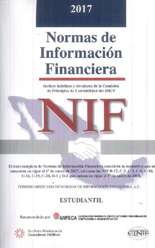 Libro Nif Normas De Información Finaciera 2017 Estudiantil D