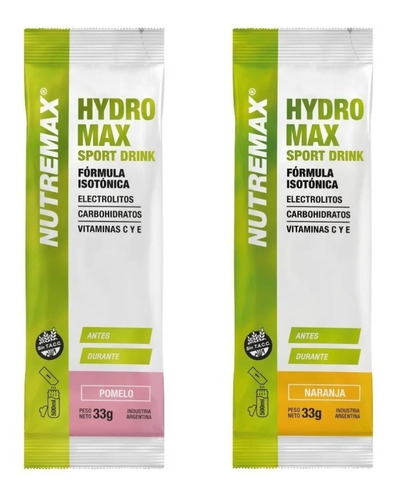 Hydromax  20x33 G Carbohidra Potasio Electrolitos Nutremax