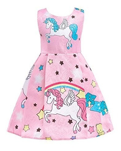 Vestido Para Niñas De Unicornio Talla 8 Rosa De Dressy Daisy