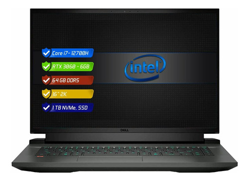 Portátil Dell G16 Core I7 12th 64gb 1tb Ssd Rtx 3060 16 2k