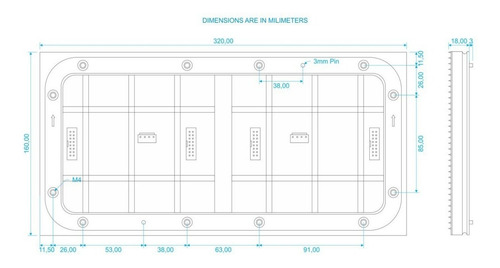 Par Modulo Painel Led P5 Rgb 32x16cm Hub75 Uso Externo K2531