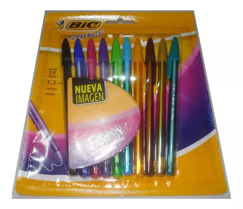 Bolsa 15 bolígrafos de colores BIC cristal