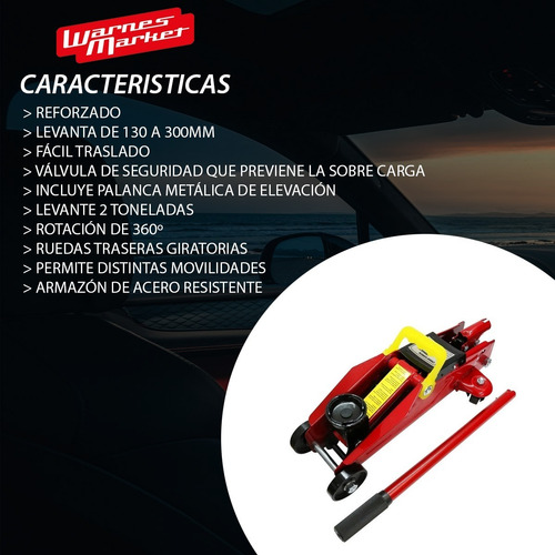 Imagen 2 de 8 de Crique Carrito Hidráulico 2 Toneladas Reforzado Automotor