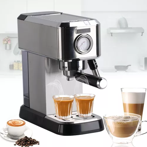 Máquina de café expreso de 15 bar, cafetera espresso con vapor comercial  para café con leche y capuchino, cafetera Expresso con tanque de agua