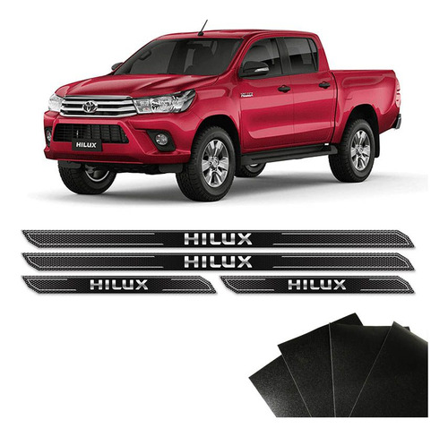 Kit Soleira Diamante Hilux 2005/2018 Com Protetor De Porta