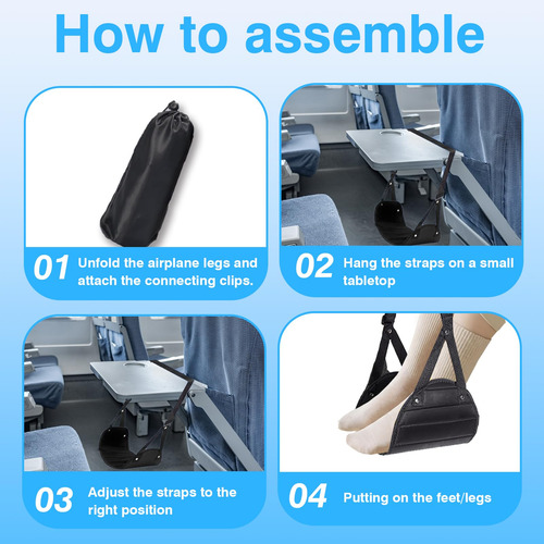 Reposapiés Portátil De Viaje Para Avión Y Oficina Ajustable