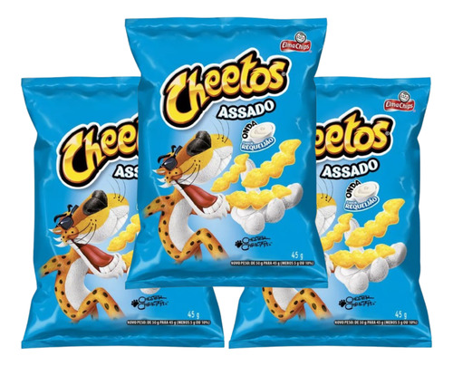 Kit 3 Salgadinho Elma Chips Cheetos Onda Requeijao 270g