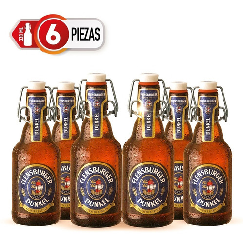 Six Pack Cerveza Flensburger Dunkel 330ml C/u