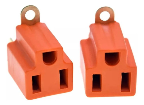 10 Pzs Clavija Adaptador 3 A 2 Naranja