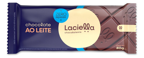 Laciella Chocolate Ao Leite Zero Açúcar 80g - Caixa - 12 Un