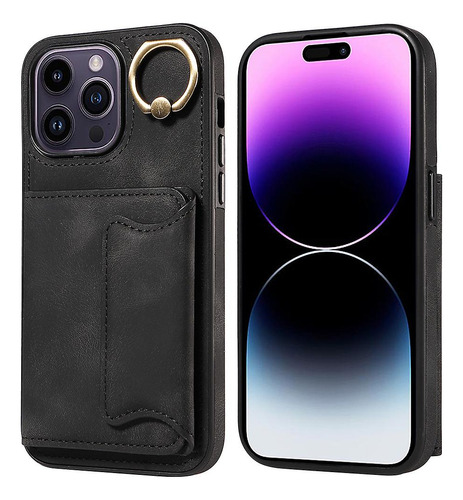 Funda Con Función Atril Max Ring Para iPhone 14 Pro, Piel Si