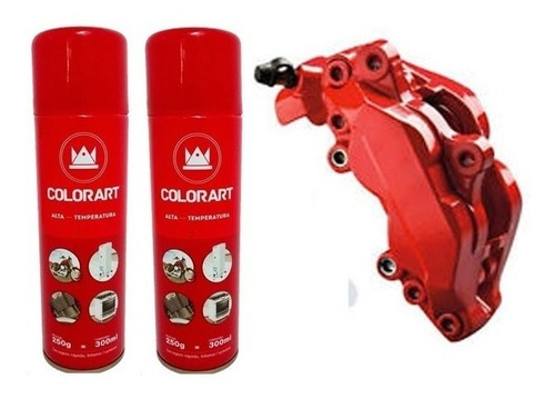 02 Tinta Spray Vermelho Alta Temperatura 600ºc Motor Pinça 