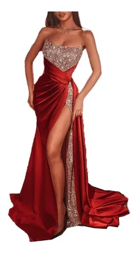 Vestidos rojos 2025 lentejuelas
