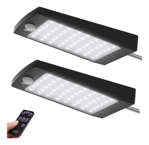 Pack X 2 Reflector Led Solar 48 Led Luz Fria 