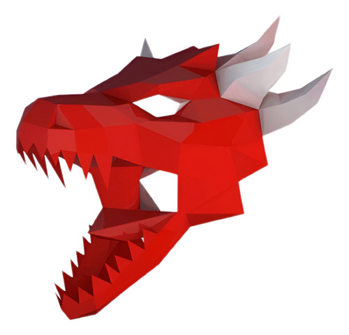 Máscara Dragon Plantilla Para Armar (formato Pdf)