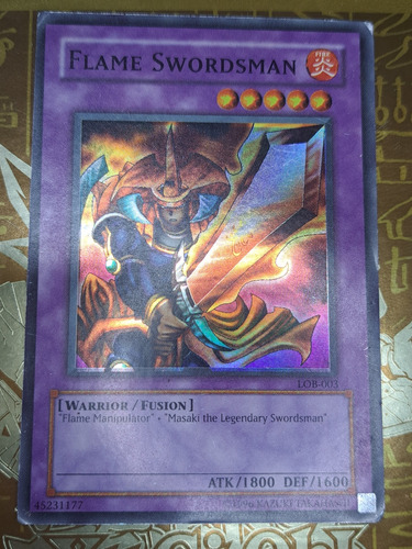 Yugioh Flame Swordsman Lob-003 Original Misprint Super Rare