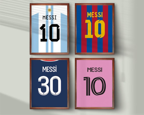 Cuadros Decorativos Lionel Messi Camisetas Carrera Lote