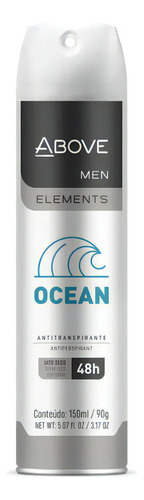 Desodorante Aerosol 150ml Above Elements Ocean Masculino 48h Fragrância Lavanda