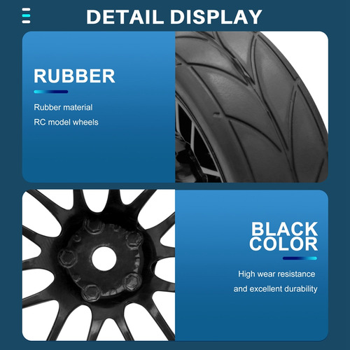 Neumáticos De Goma 1/10 Para Coches De Carreras Rc En Llanta