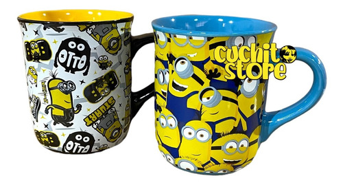 Pack 2 Tazones Grande Tazas De Ceramica Minions 380ml