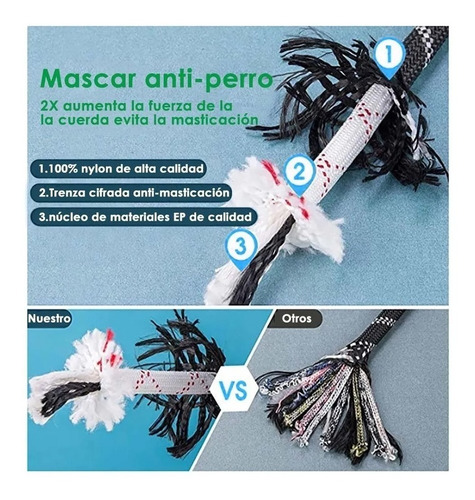 Imagen 6 de 7 de Correa Reflectante Para Mascotas Resistente Con Empuñadura