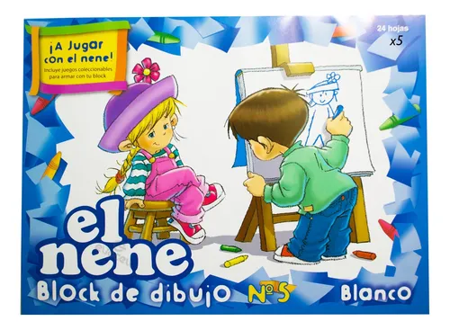 Block El Nene Número 5 Blanco X 5 Unidades