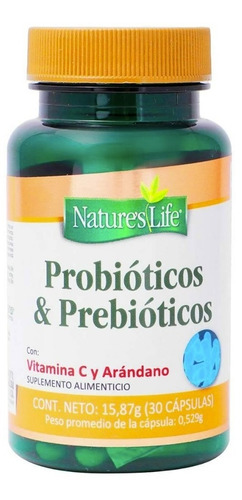 Probióticos & Prebióticos C/30 Cáps/ Vitamina C Natures Life