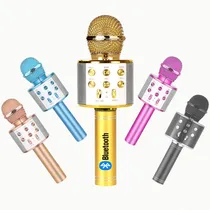 Comprar Microfone Karaoke Youtuber Microfone Karaoke Grava Reporter Cor Dourado