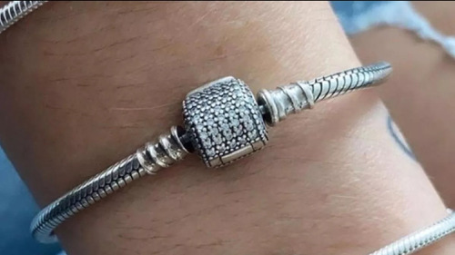 Pulseira Prata S925 Fecho Tambor Cravejado