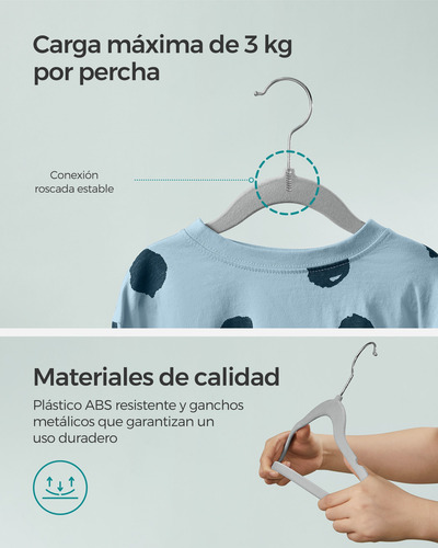 Perchas Juego De 50 Perchas Terciopelo Con Ganchos