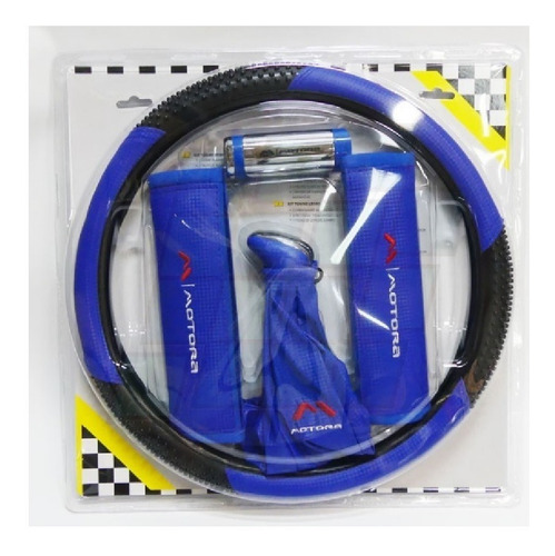 Kit Deportivo Cubrevolante Bocha Cubre Cinturon Cufia Azul
