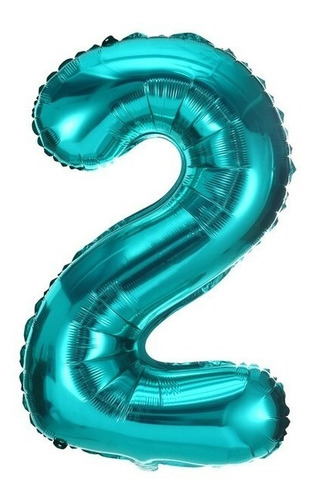 Kit 2 Balao Metalizados Numeros Azul Tiffany 70cm