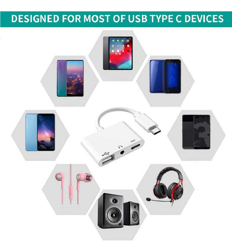 Adaptador De Fone De Ouvido Tipo C Conversor De Fone De Ouvi