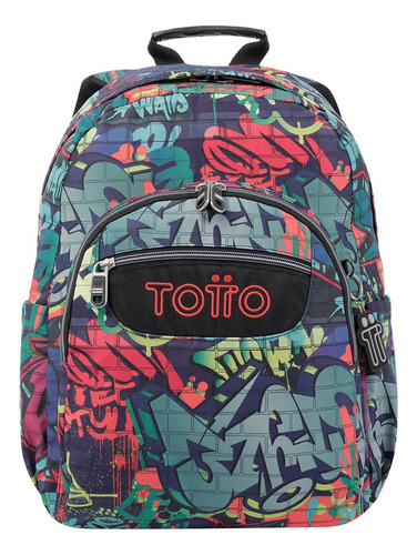 Mochila Para Niño Acuarela Totto Color Multicolor Diseño de la tela Estampado