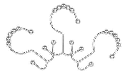 Ganchos Cortina De Baño Acero Inoxidable Doble Circulación Plata