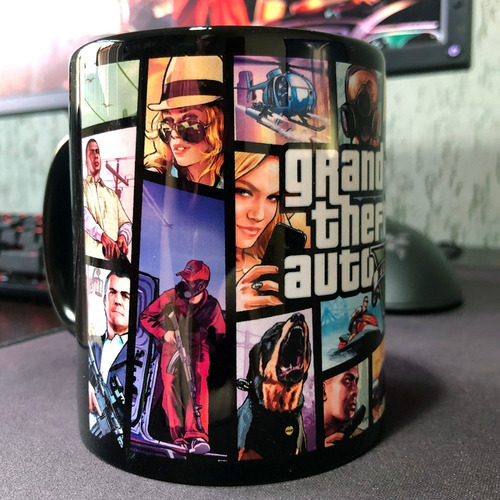 Imagem 4 de 4 de Caneca Gta V - Grand Theft Auto 5 Em Cerâmica Preta