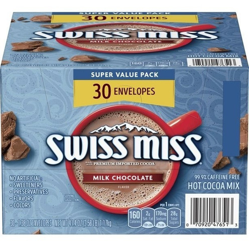 Chocolate Caliente Con Leche Swissmiss Caja Con 30 Sobres