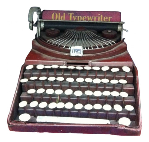 Miniatura Máquina Escrever Antiga Envelhecida Em Metal Retro