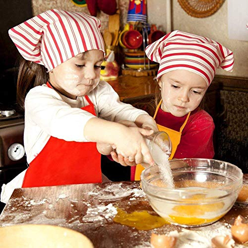 Aivs - 24 Delantales De Tela Para Niños Y Gorros De Chef Par