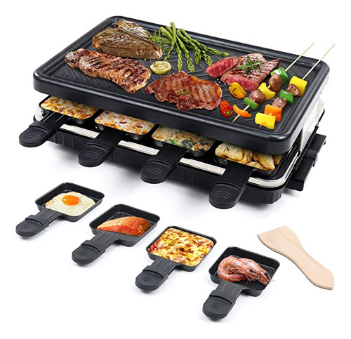 Parrilla Eléctrica De Raclette Para Interior Sin Humo 2 En.