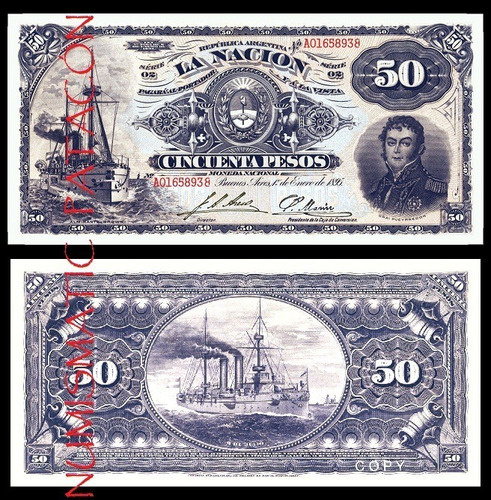 Billete 50 Pesos Caja Conversión 1895 - Copia 223