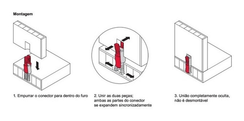 Conector Sc 8/25 - Ixconnect - Häfele - Kit 56 Pçs