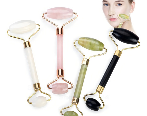 Rodillo Facial Jade Masajeador + Guasha Relajante Antiedad Color Varios