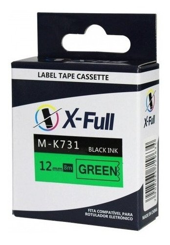 Imagem 6 de 7 de Fita Mk 731 Compativel Para Rotulador Brother 12mm Verde