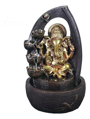 Fuente De Agua Gigante Ganesha Cascada + Luz Led  61cm Tm Ct