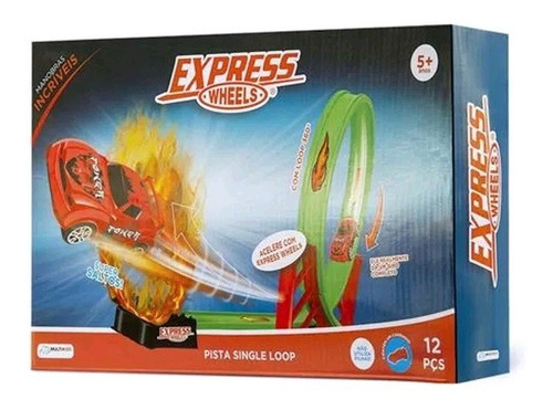 Pista De Corrida Express Wheels C/12 Pçs Multikids Br1017