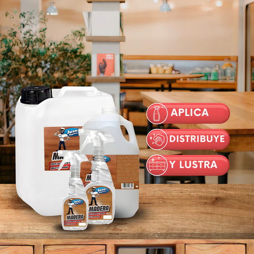 Juan Capitán Madera: Aceite Lustrador y Limpiador de Madera y Muebles 10 Unidades de 500 Mls.