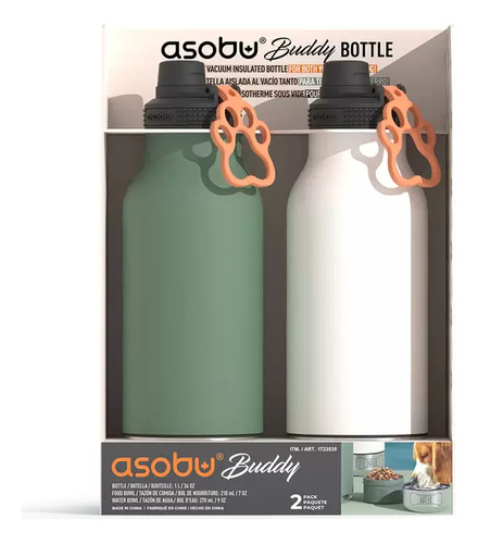 Asobu, Termo Con Tazon Para Mascotas 1 L, 2 En 1 !!!