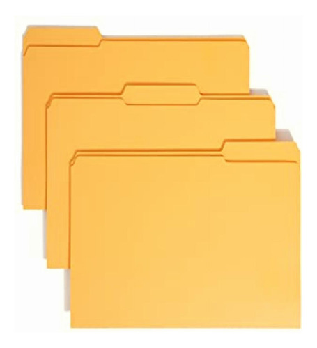 Smead Carpeta De Archivos, Pestaña Reforzada De 1/3 Corte, Color Dorado (goldenrod)