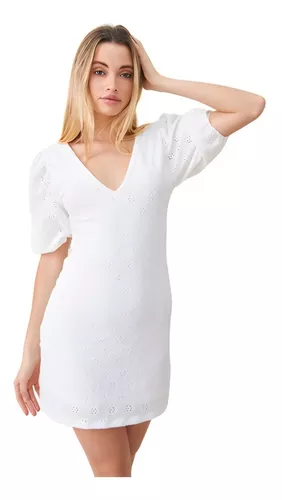 administración literalmente escaldadura Vestido Blanco Broderie | MercadoLibre 📦